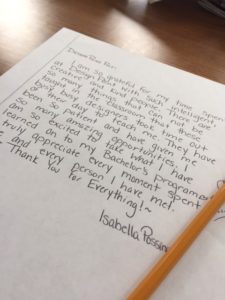 Isabella Possinger Letter